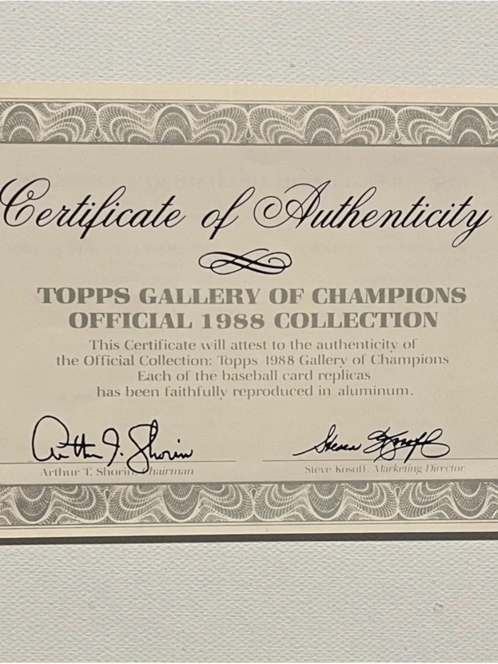 Topps Gallery OF Champions! SILVER playing cards and storage display, Topps COA - Picture 4 of 11